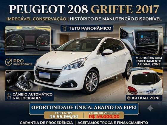 PEUGEOT 208 1.6 GRIFFE 16V FLEX 4P AUTOMÁTICO PEUGEOT 208 1.6 GRIFFE 16V FLEX 4P AUTOMÁTICO
